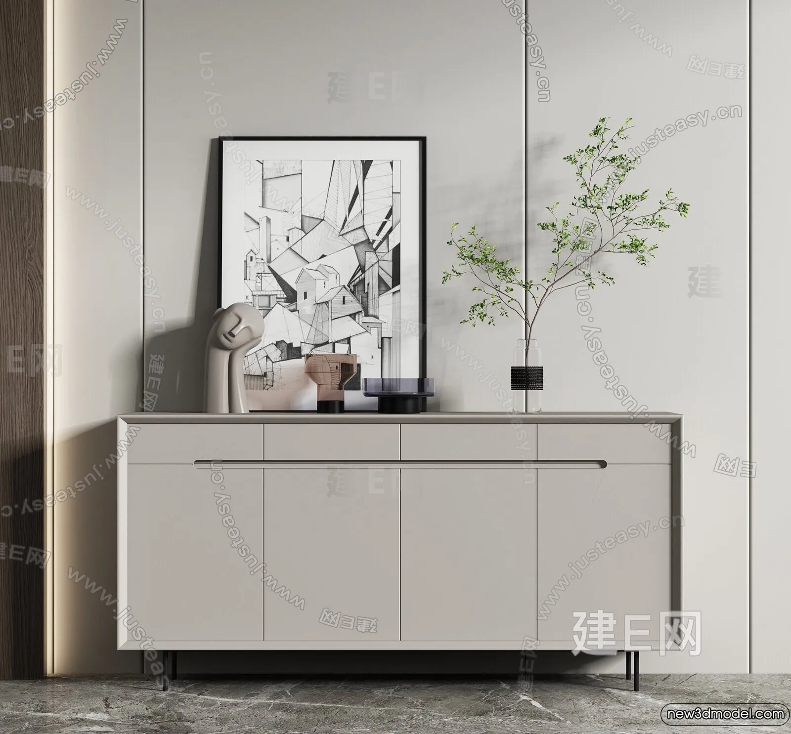 Side Cabinet and Racks - 3D Models for Interior - 104