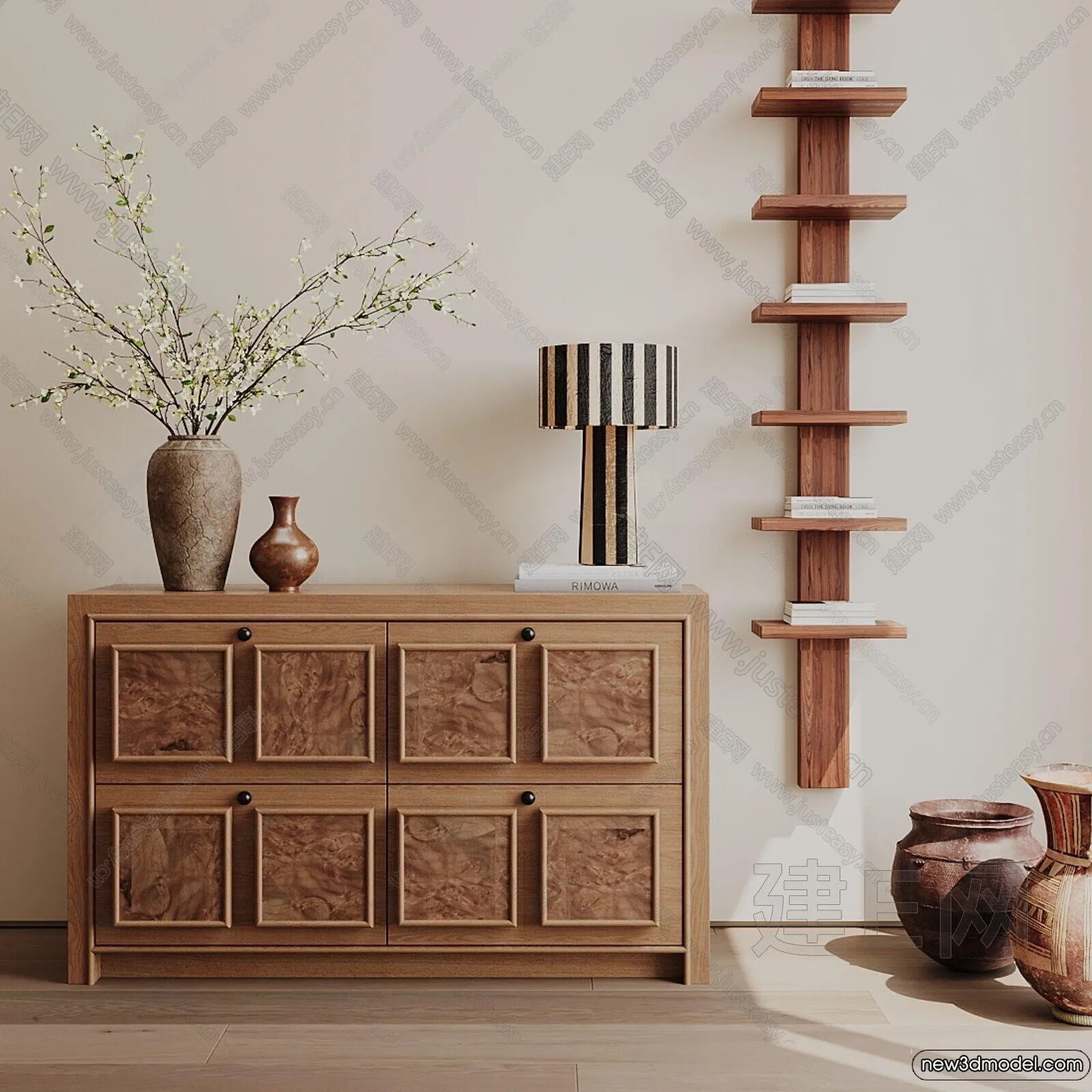 Side Cabinet and Racks - 3D Models for Interior - 105