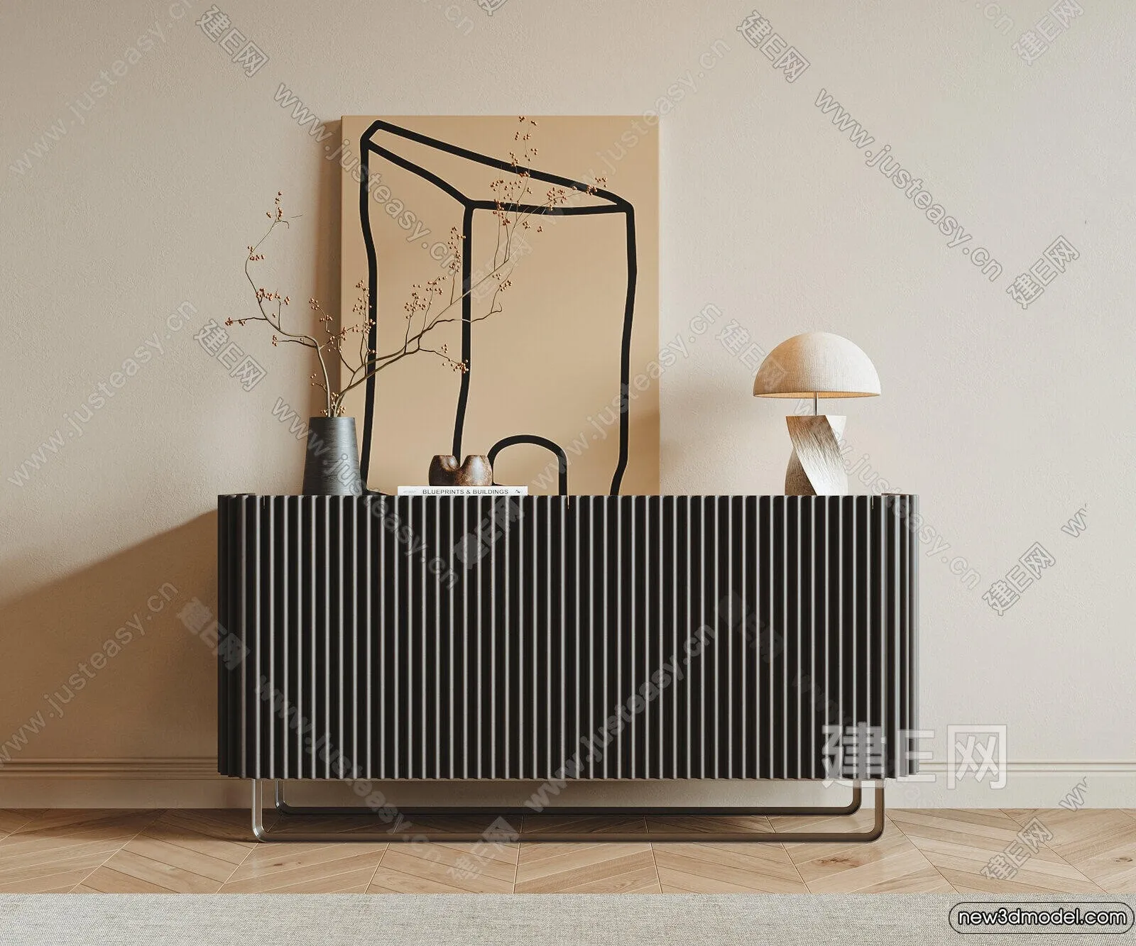 Side Cabinet and Racks - 3D Models for Interior - 106