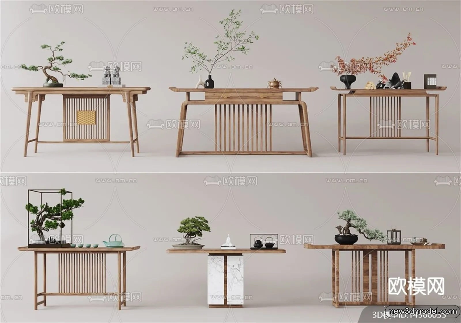 Side Cabinet and Racks - 3D Models for Interior - 109