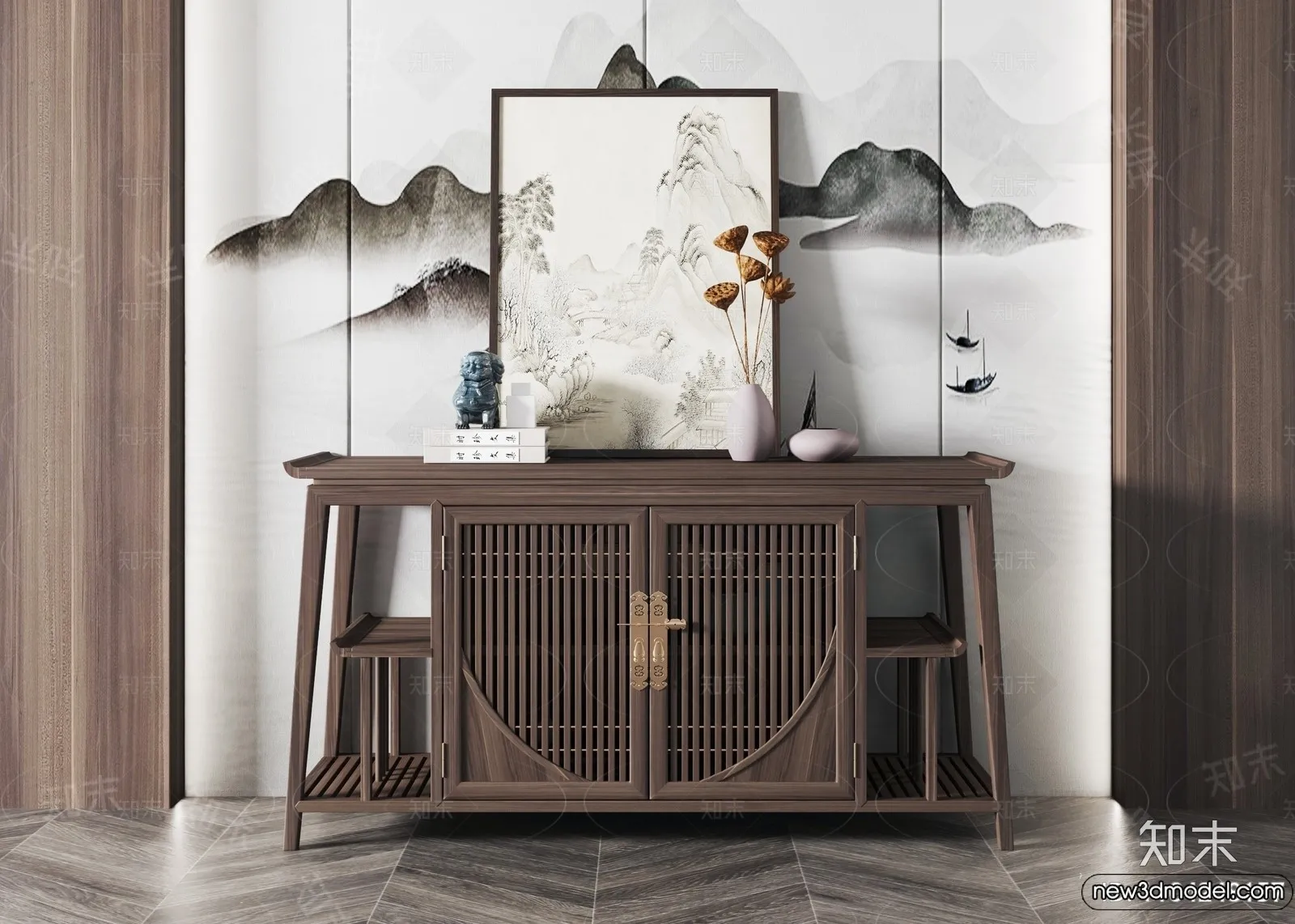 Side Cabinet and Racks - 3D Models for Interior - 113