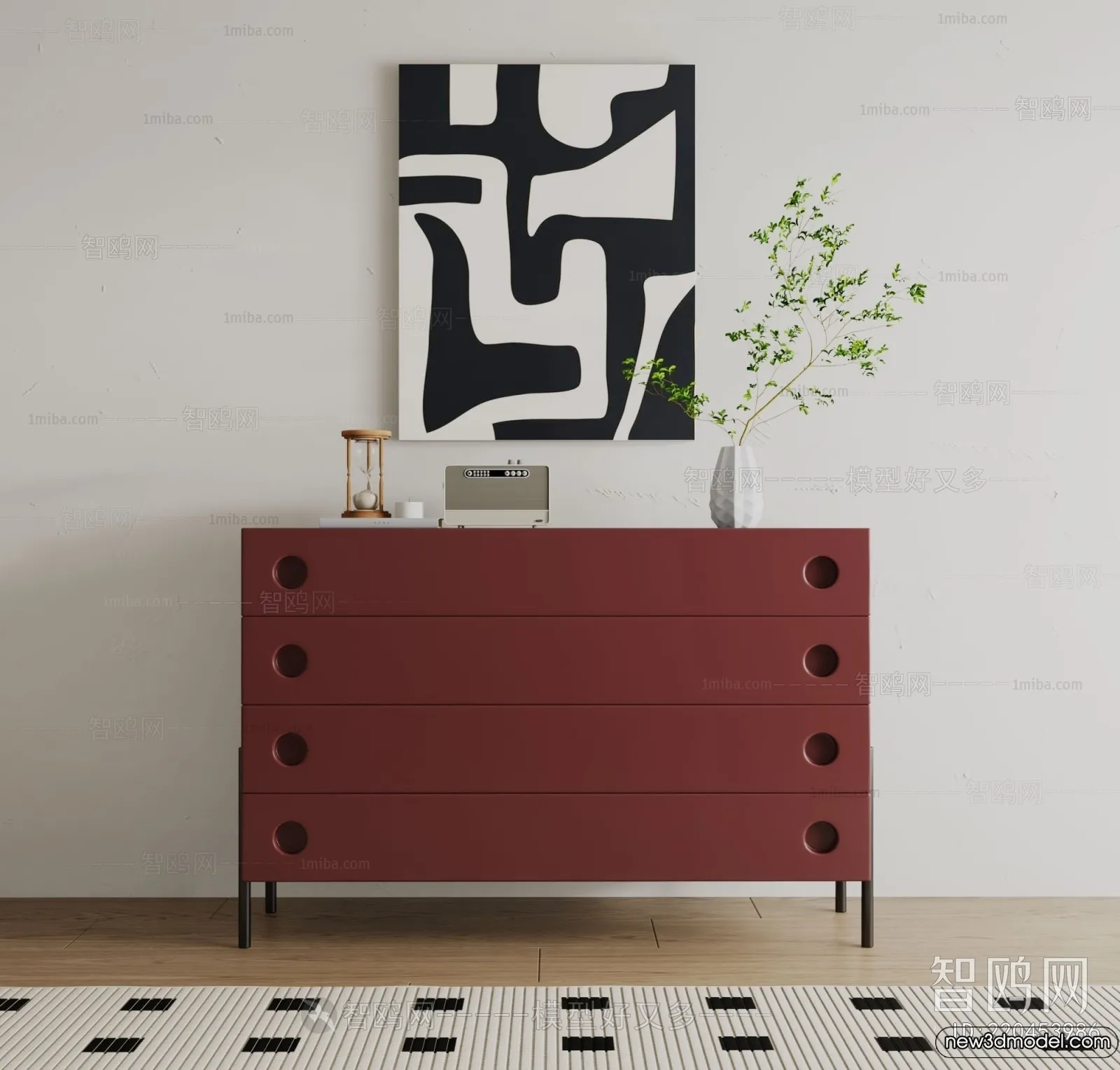 Side Cabinet and Racks - 3D Models for Interior - 114