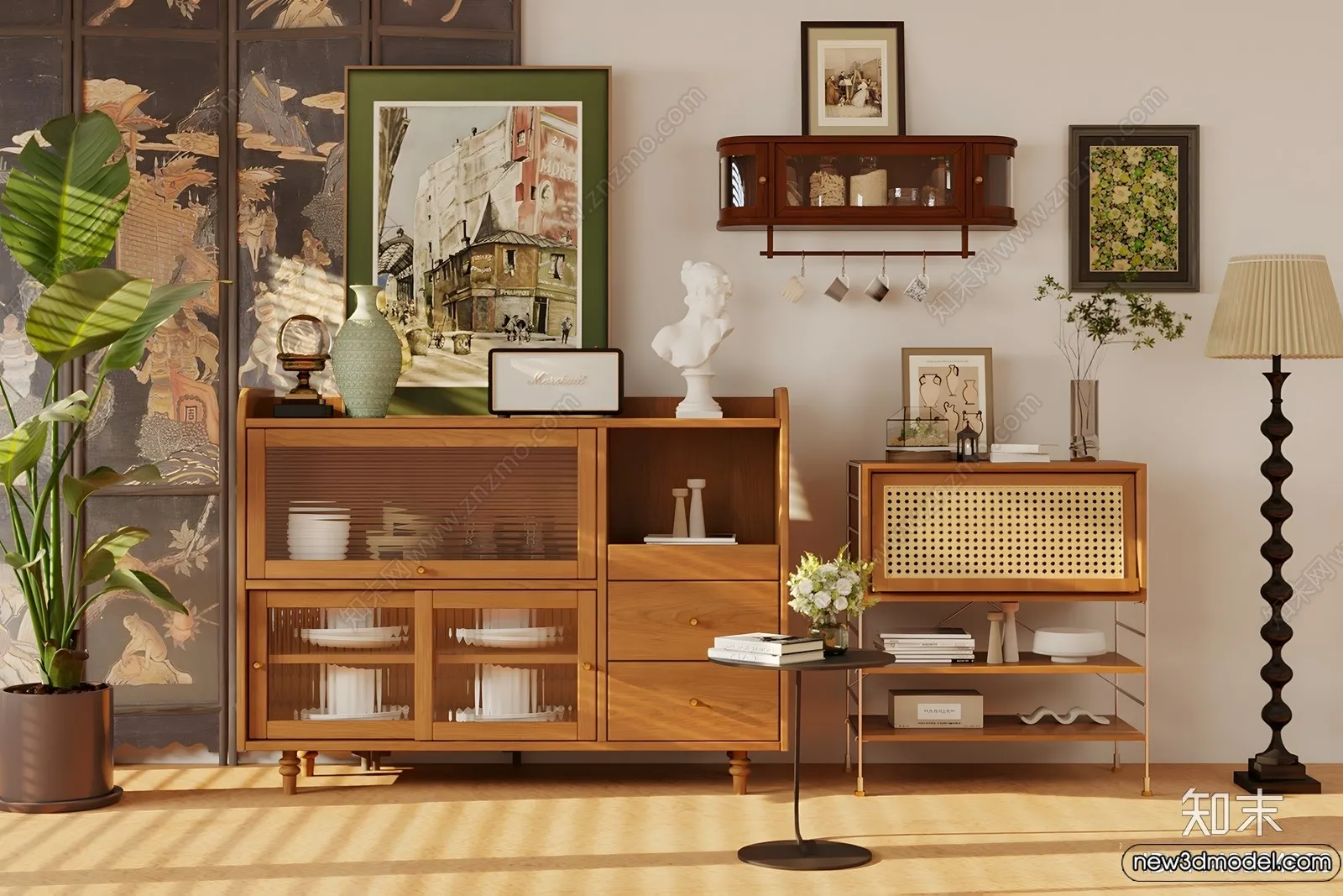 Side Cabinet and Racks - 3D Models for Interior - 117