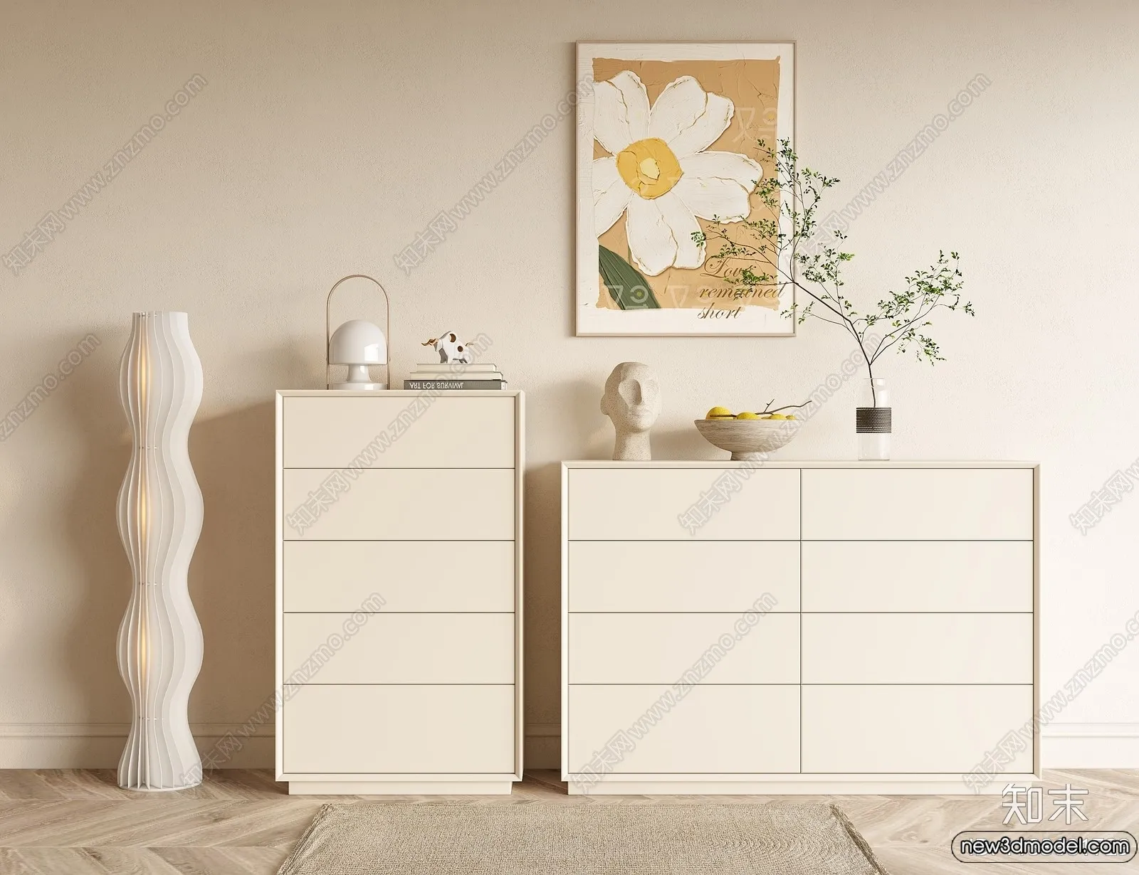 Side Cabinet and Racks - 3D Models for Interior - 123