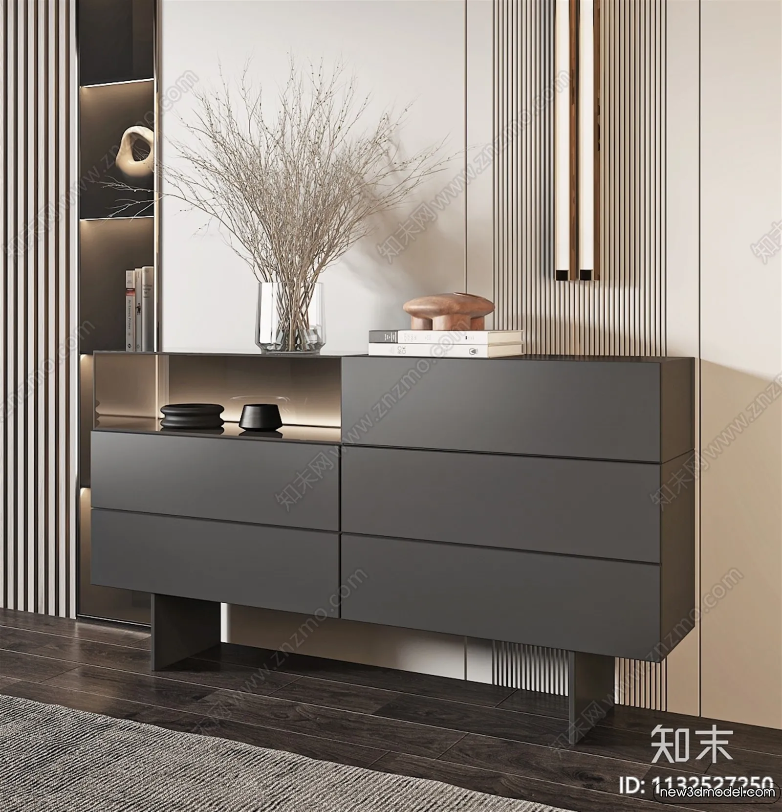 Side Cabinet and Racks - 3D Models for Interior - 126