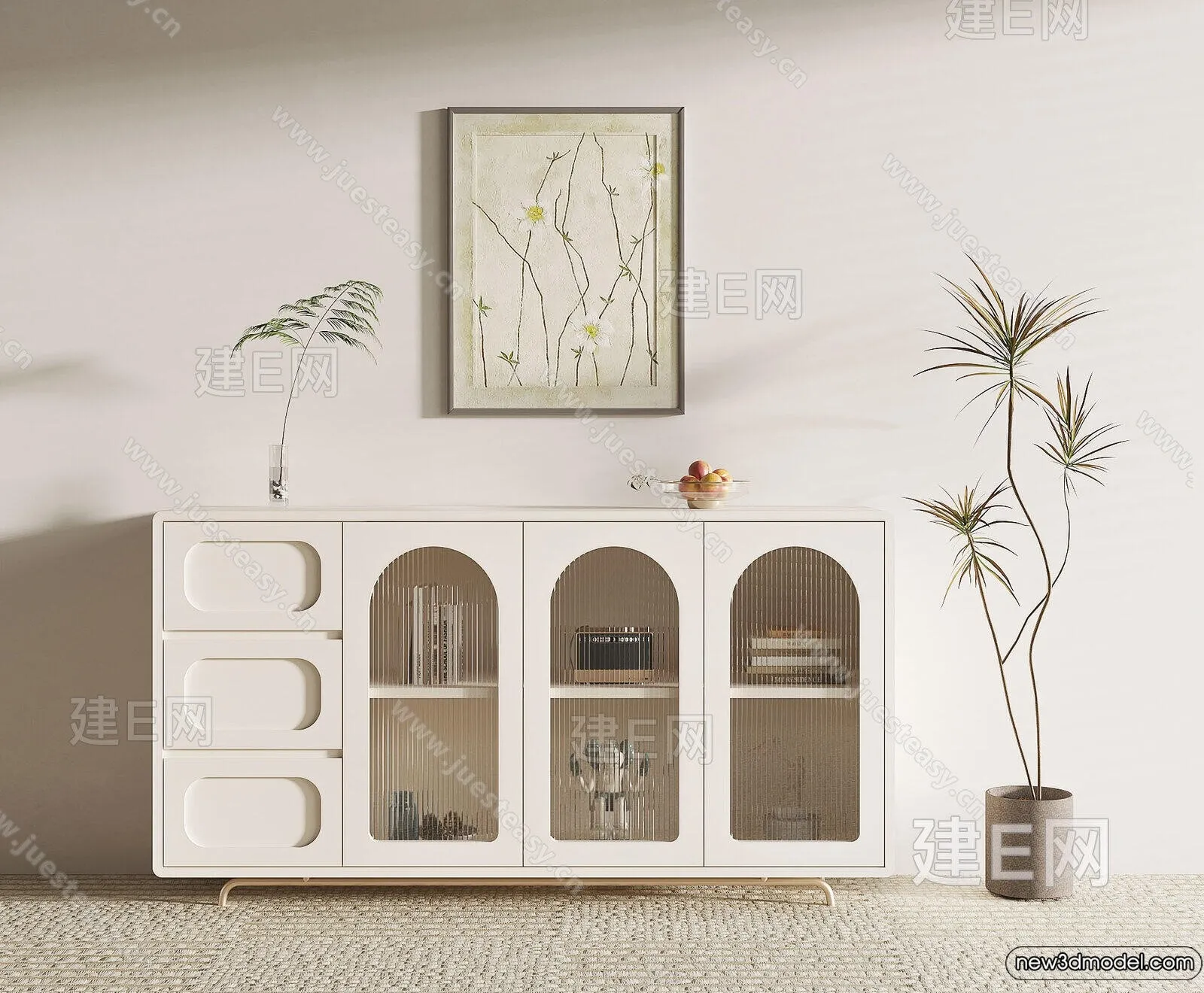 Side Cabinet and Racks - 3D Models for Interior - 127