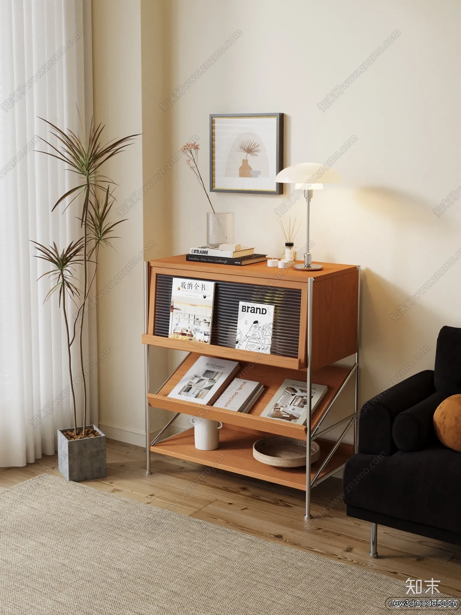 Side Cabinet and Racks - 3D Models for Interior - 128