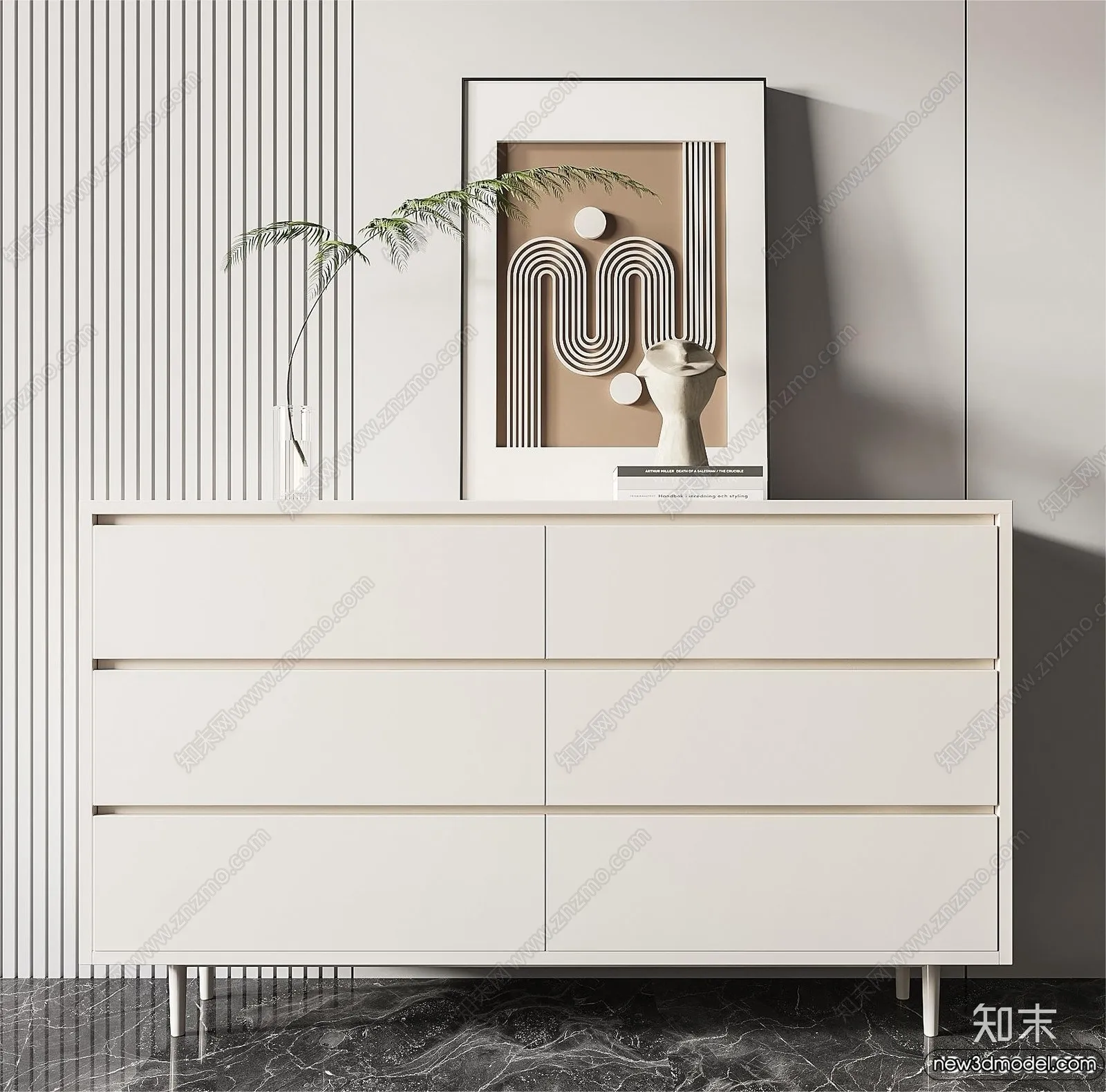 Side Cabinet and Racks - 3D Models for Interior - 130