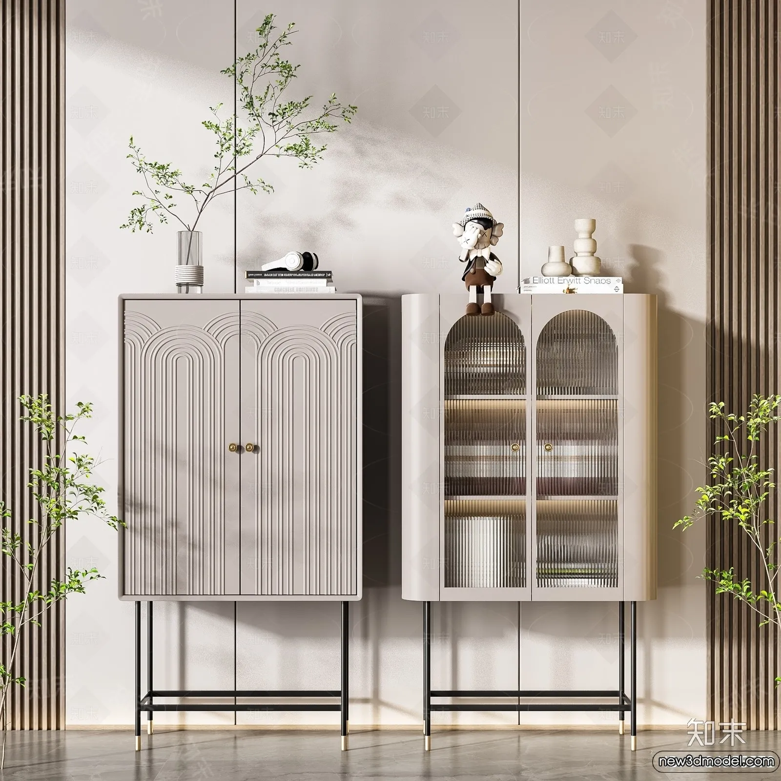 Side Cabinet and Racks - 3D Models for Interior - 131