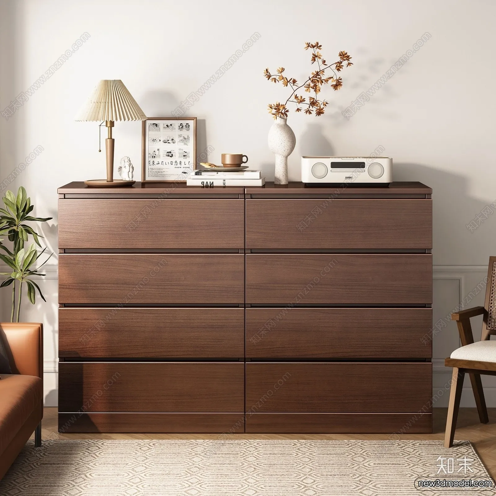 Side Cabinet and Racks - 3D Models for Interior - 132