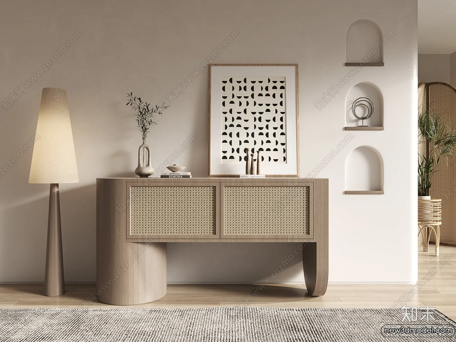 Side Cabinet and Racks - 3D Models for Interior - 133