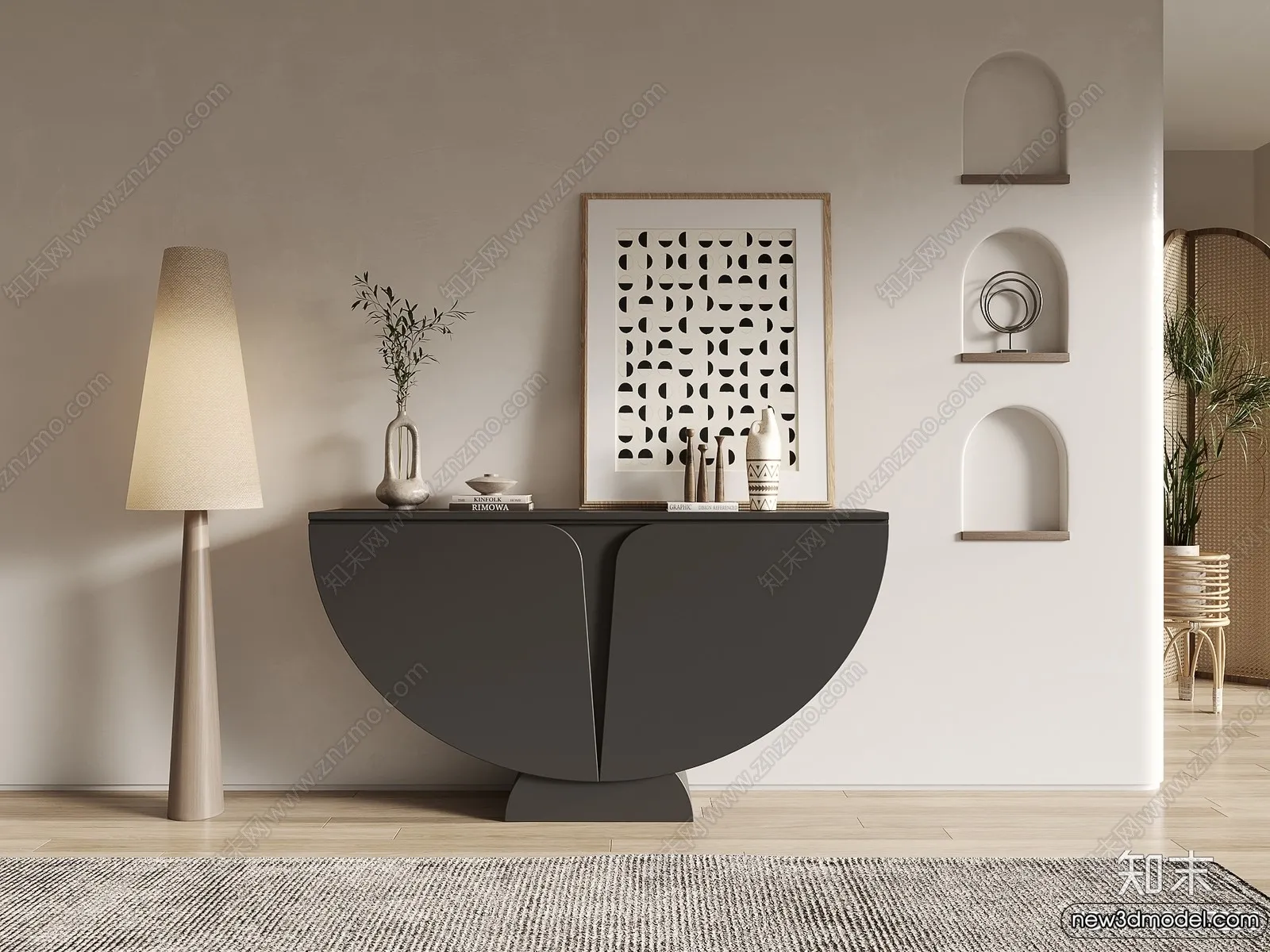 Side Cabinet and Racks - 3D Models for Interior - 134