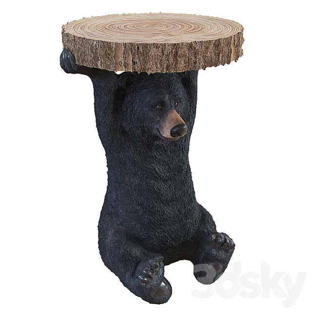 Side table animal bear 3D Model