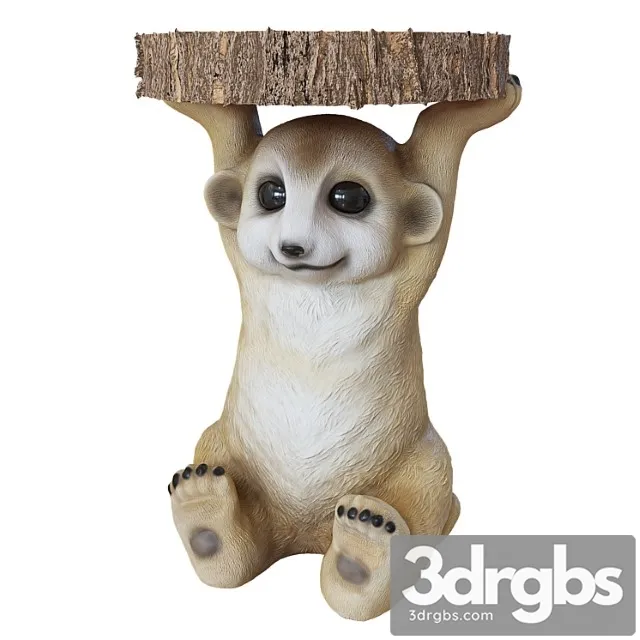 Side table animal mini mongoose 2 3D Model Free