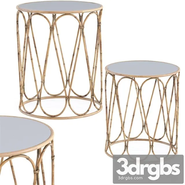 Side table bamboo loop (2set) 2 3D Model Free
