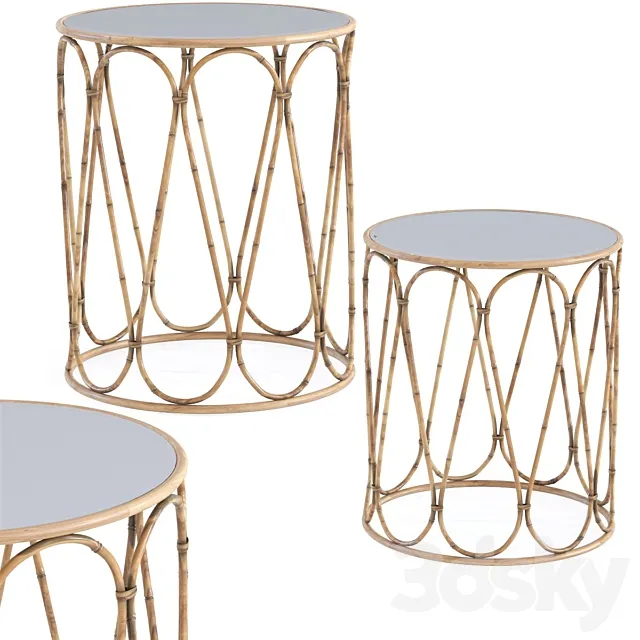 Side Table Bamboo Loop (2Set) 3DModel
