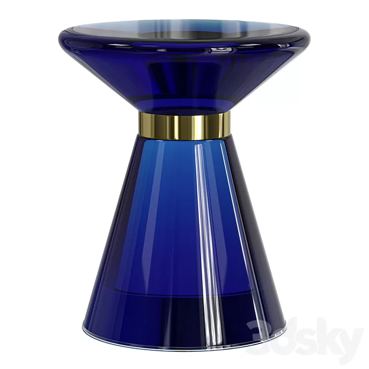 Side table Blue Glass 3D Model Free