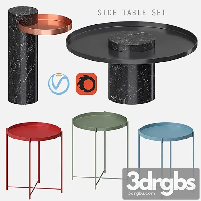 Side table set 2 3D Model Free