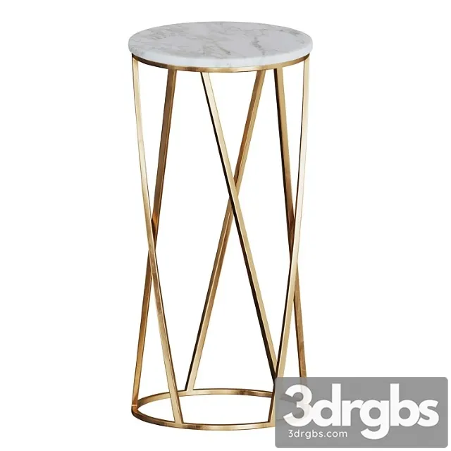 Side table with marble top marble by glasar 2 3D Model Download
