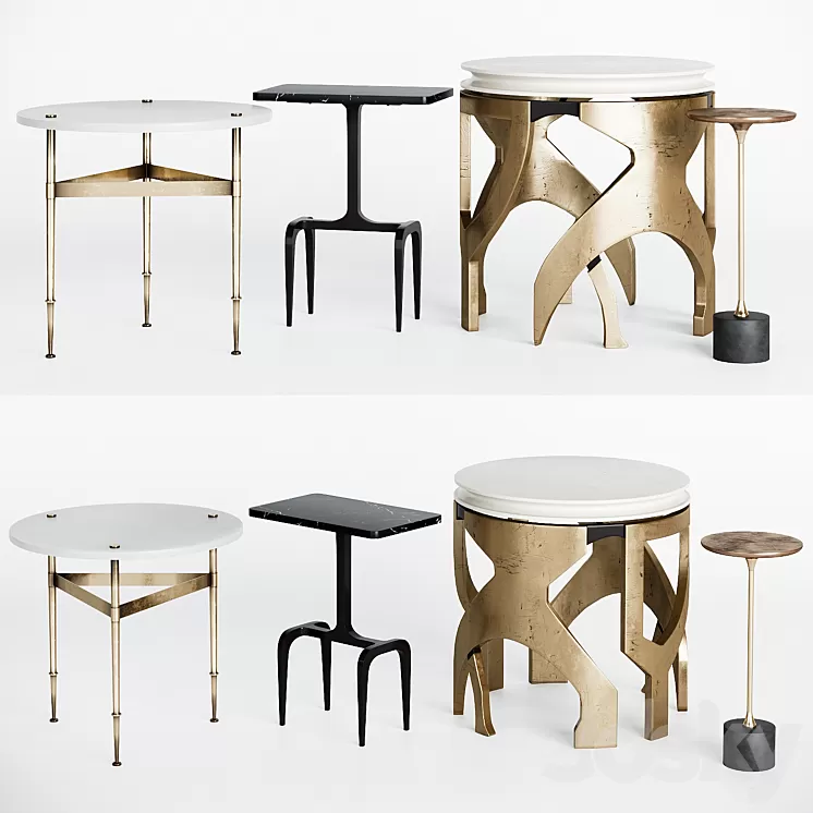 Side tables and accent tables set 3D Model