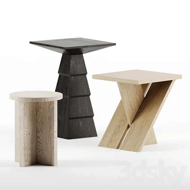 Side tables set by Atelier de Troupe 3DModel