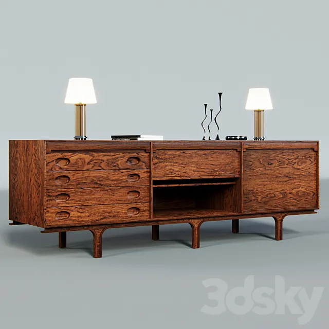 Sideboard by Gianfranco Frattini + Michael Berman Cylinder Lamp Free Download