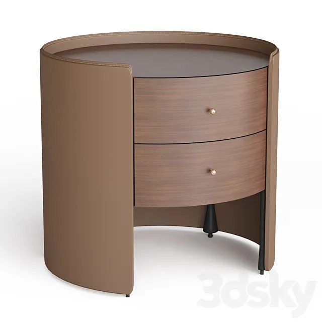 Sideboard in walnut and leather. Firmo 3DModel