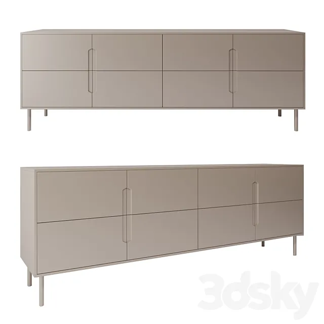 Sideboard with doors ZANETTE MONTGOMERY ORIZZONTALE 3DModel