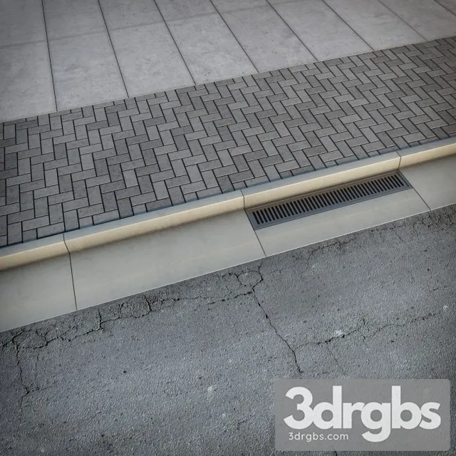 Sidewalk Road 3D Model Free