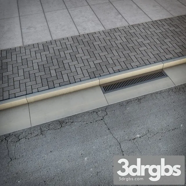 Sidewalk Road 3D Model Free