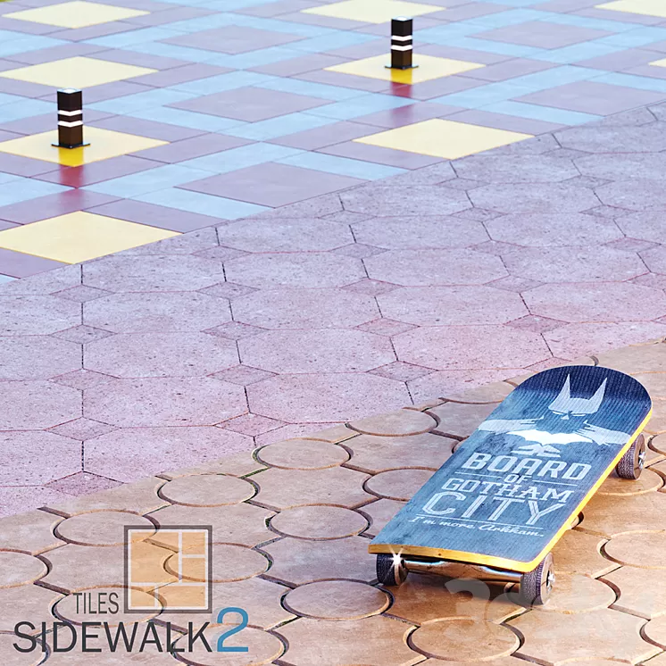 Sidewalk Tiles 2 / Paving Tiles 2 3D Model