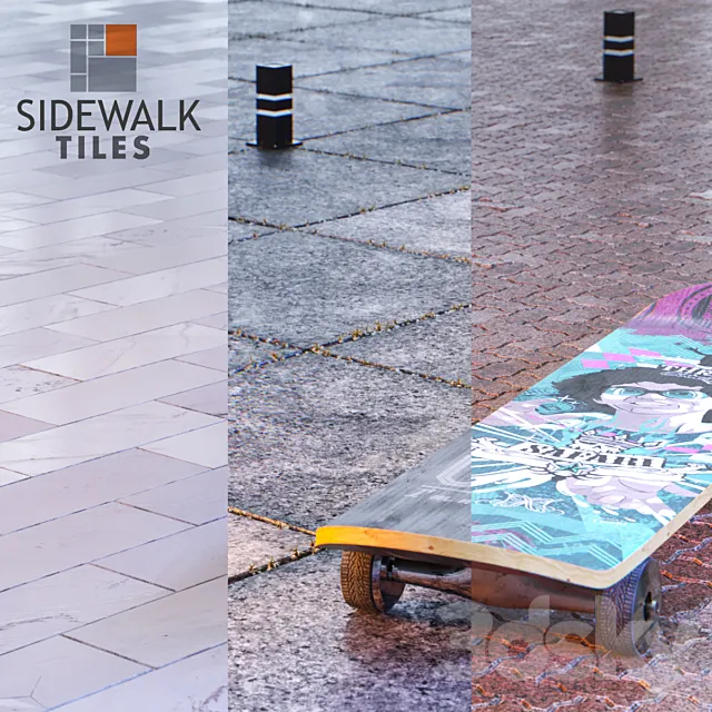 Sidewalk Tiles _ Paving Tiles 3D Model