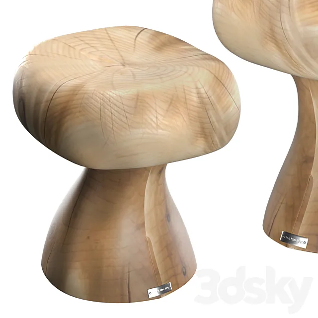 Sieben Riva 1920 Stool Contract Cedar 3DModel