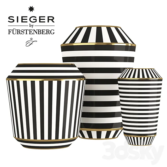 Sieger by Furstenberg Luna Vases 3D Model