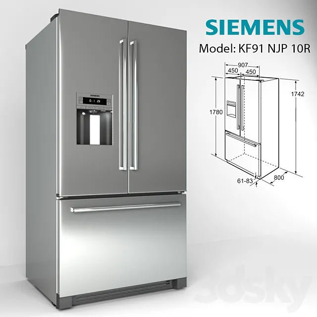 Siemens KF91NPJ10R 3D Model