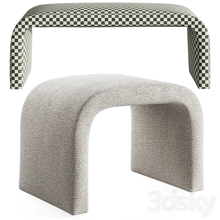 Sienna pouffe and bench by Urban outfitters 3D Model Free