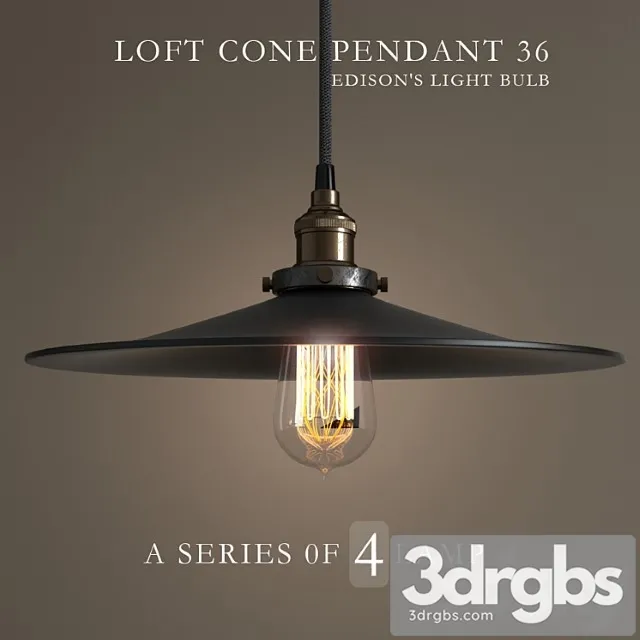 Sieriia Liustr Loft Cone Pendant 36 3D Model Download