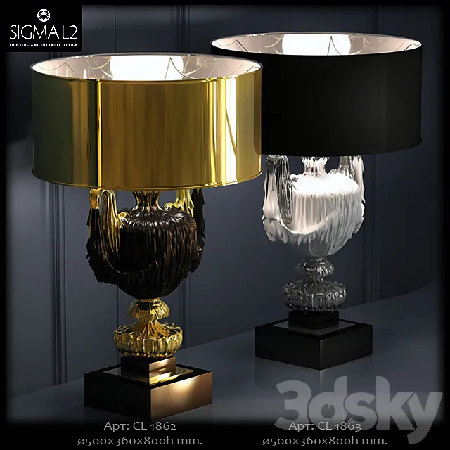 Sigma L2 art.CL1862 - 1863 Table lamp 3D Model