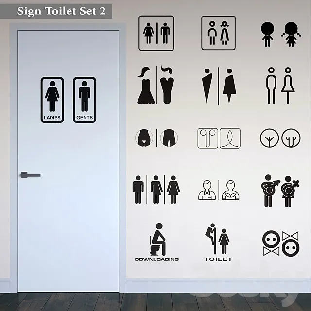 Sign Toilet Set 2 3DModel
