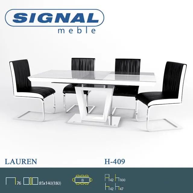 Signal dining group LAUREN + H-409 3D Model