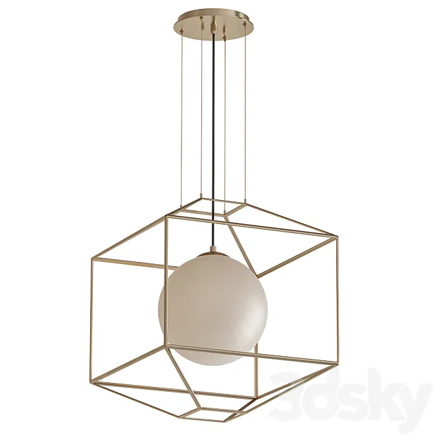 Silhouette 1-Light Gold Leaf Pendant 3D Model