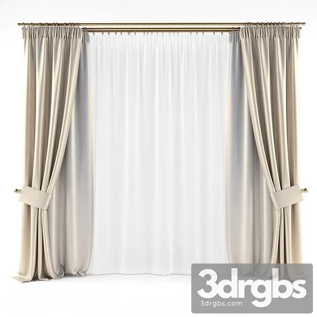 Silk Curtain Luxury 3D Model Free