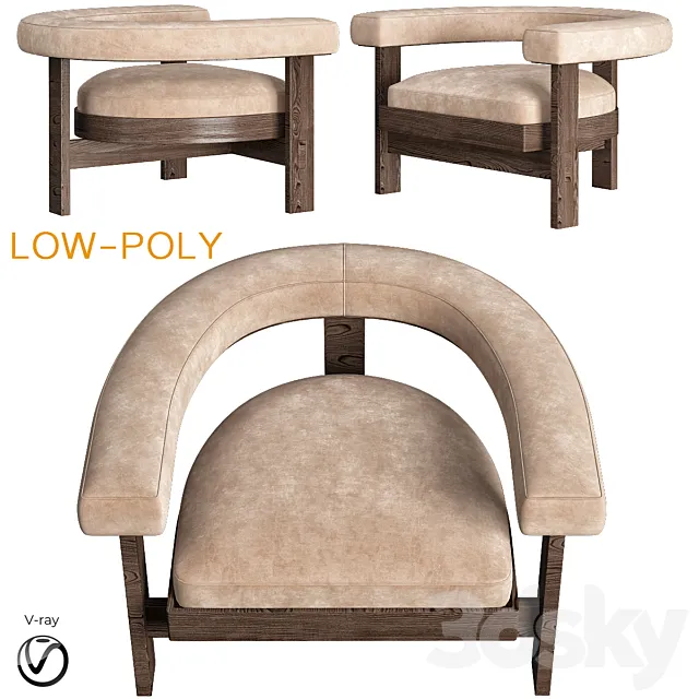 Silla Pista Lounge Chair by Jorge (low poly) 3DModel