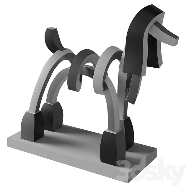 Silver Poodle Statue 3DModel