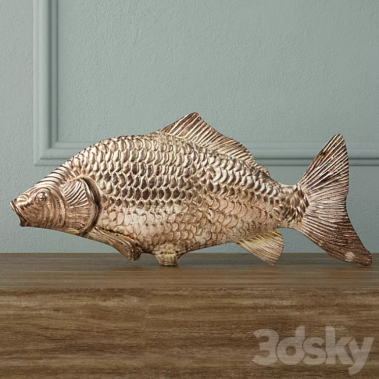 Silvered Fish Decoration 3D Model