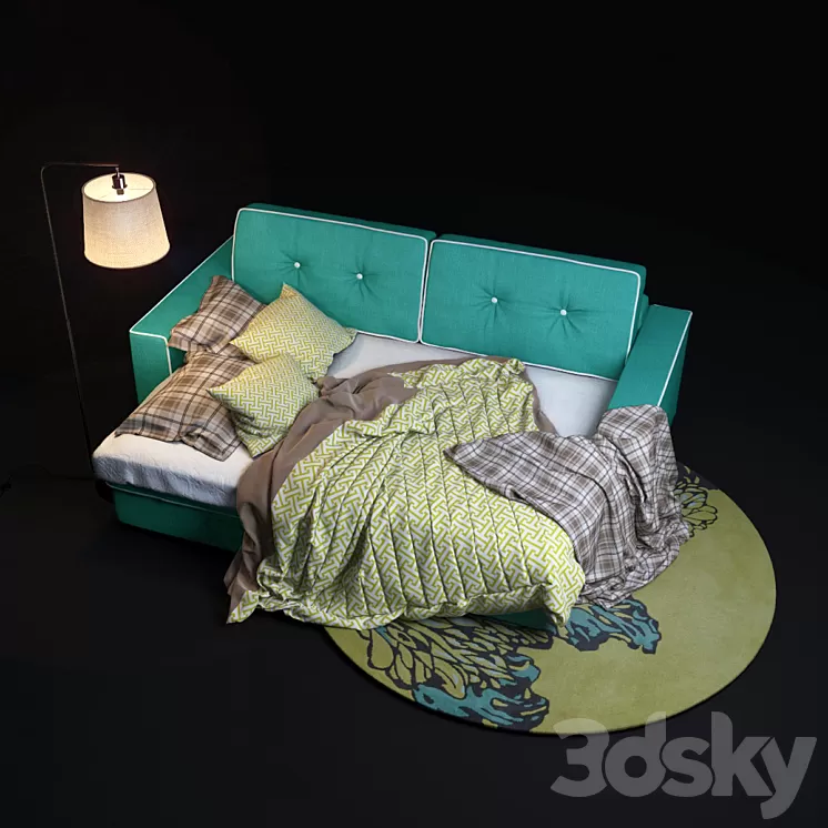 Silvio Trehmestny sofa in a clamshell form. 3D Model