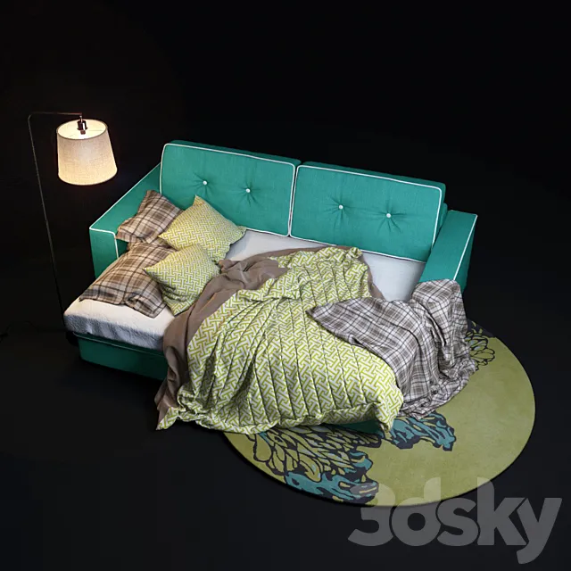 Silvio Trehmestny sofa in a clamshell form. 3DModel