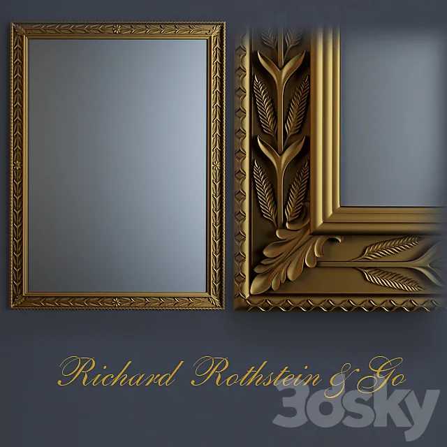 Simple American Wall Mirror 3D Model