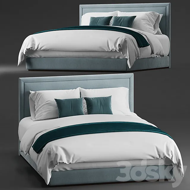 Simple bed for hotel guest room 3DModel