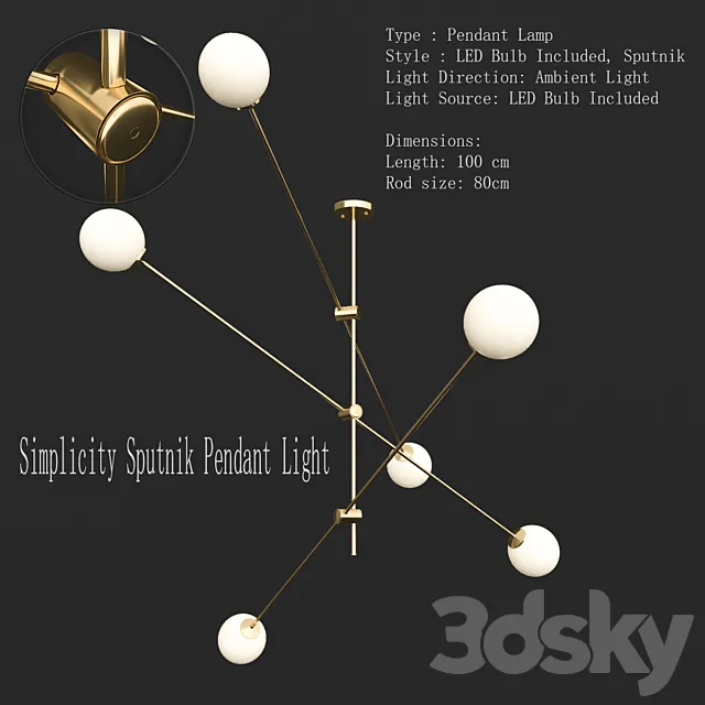 Simplicity Sputnik Pendant Light 3D Model